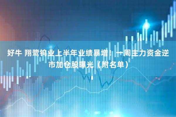好牛 翔鹭钨业上半年业绩暴增！一周主力资金逆市加仓股曝光（附名单）
